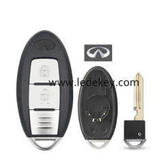 Infiniti 2 button smart key shell with Middle battery clamp with logo