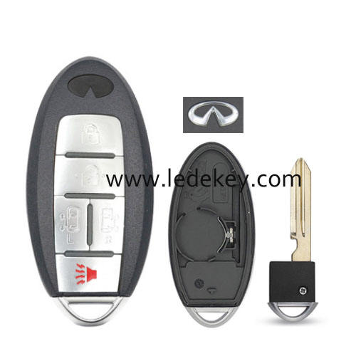 Infiniti 4+1 button smart key shell with Right battery clamp with logo