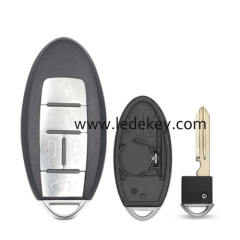 Infiniti 5 button smart key shell with Right battery clamp No logo