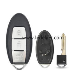 Infiniti 3 button SUV smart key shell with Middle battery clamp No logo