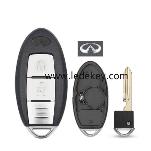 Infiniti 2 button smart key shell with Left battery clamp with logo (have slot place on side)