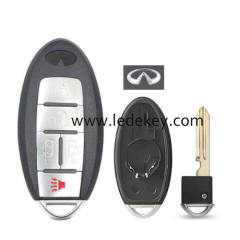 Infiniti 4+1 button smart key shell with Middle battery clamp with logo