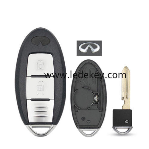 Infiniti 2 button smart key shell with Right battery clamp with logo