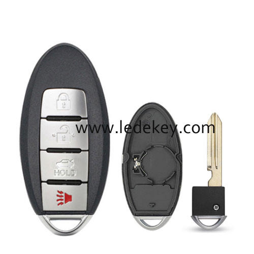 Infiniti 4 button smart key shell with Left battery clamp No logo (have slot place on side)