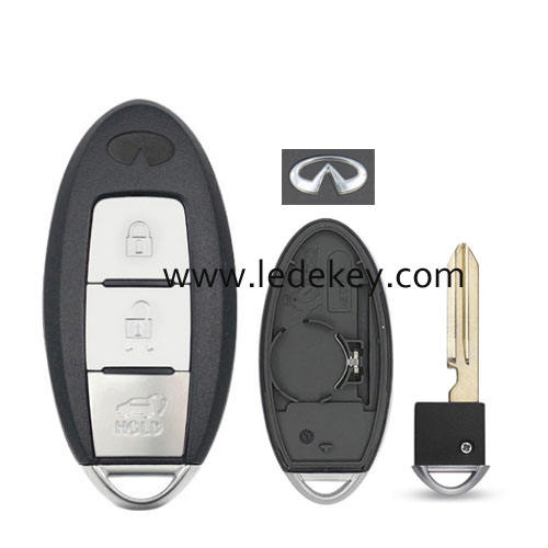 Infiniti 3 button SUV smart key shell with Right battery clamp with logo