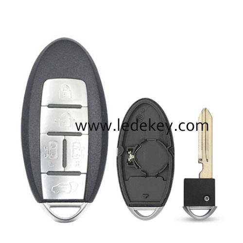 Infiniti 5 button smart key shell with Left battery clamp No logo (have slot place on side)