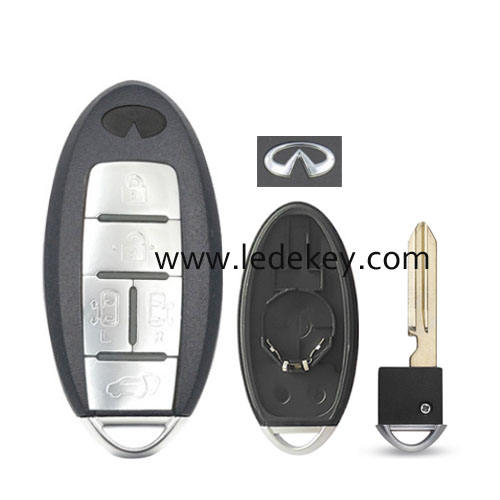 Infiniti 5 button smart key shell with Middle battery clamp with logo