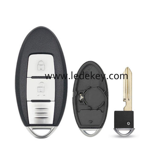 Infiniti 2 button smart key shell with Left battery clamp No logo (have slot place on side)