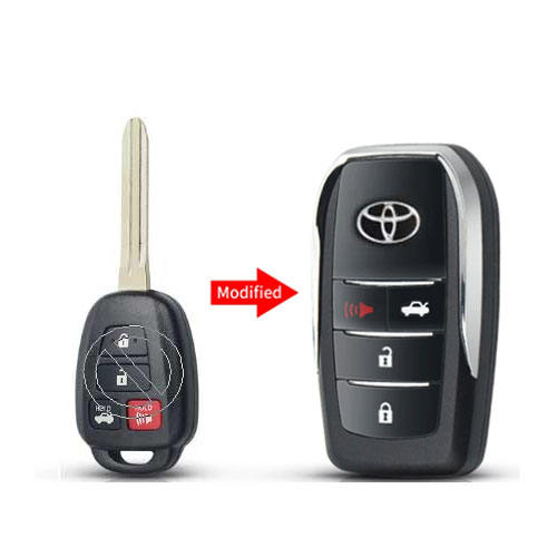 Toyota 4 button Modified Flip Car Key Shell With TOY43 Blade
