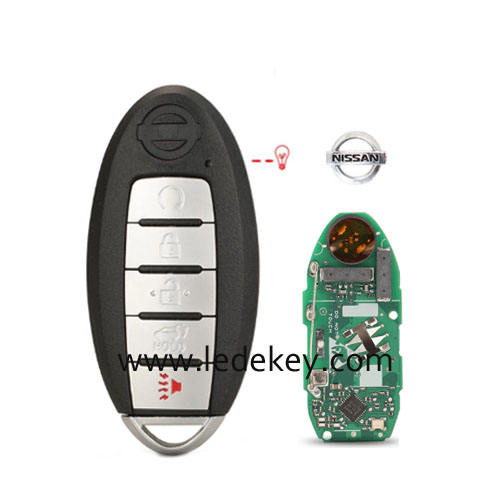 Nissan Kicks Rogue 2018+ 5 Button smart key card with 433MHz 4A Chip FCCID:KR5TXN4 P/N: S180144507