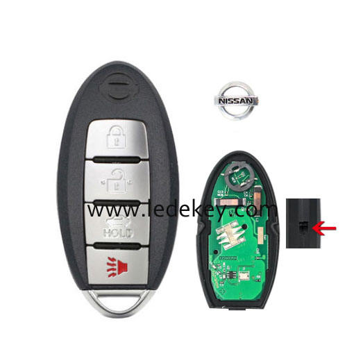 Nissan Altima Maxima Murano Teana 2007-2014 4 Button smart key card with 315MHz ID46-7953 Chip FCC: KR55WK49622