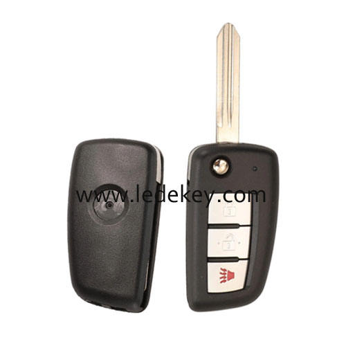 Nissan 2+1 Button Flip Remote Key with 433MHz 4A-PCF7961M Chip FCC: TWB1G767