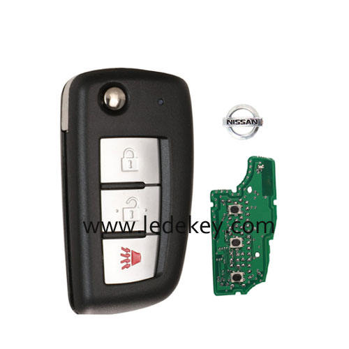 Nissan 2+1 Button Flip Remote Key with 433MHz 4A-PCF7961M Chip FCC: TWB1G767