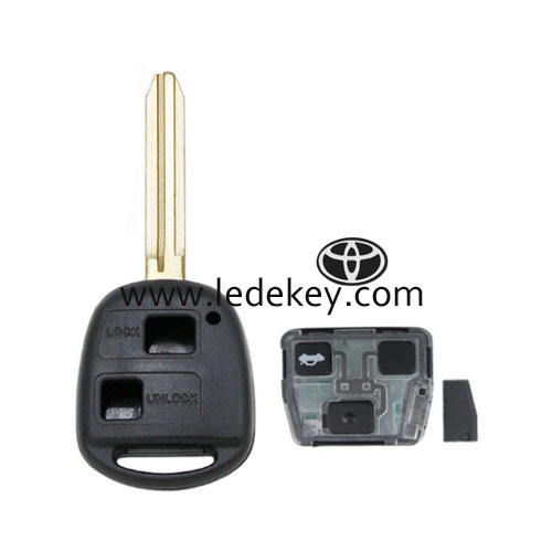 Toyota 2 button remote key with TOY43 blade with logo 315Mhz 4C chip FCC ID : HYQ12BBT