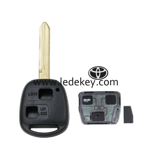 Toyota 2 button remote key with TOY47 blade with logo 315Mhz 4C chip FCC ID : HYQ12BBT