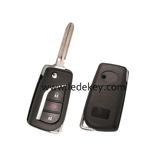 Toyota 2+1 button flip key shell with TOY43 Blade