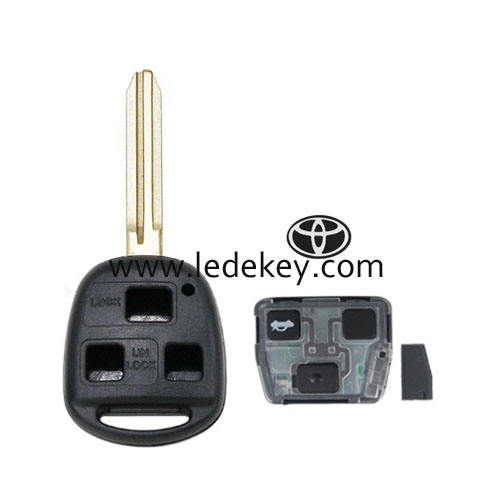 Toyota 3 button remote key with TOY43 blade with logo 433Mhz 4C chip FCC ID : 50171