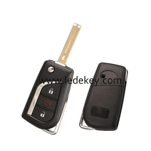 Toyota 2+1 button flip key shell with TOY48 Blade