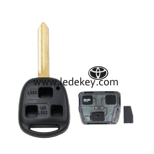 Toyota 3 button remote key with TOY47 blade with logo 315Mhz 4C chip FCC ID : HYQ12BBT