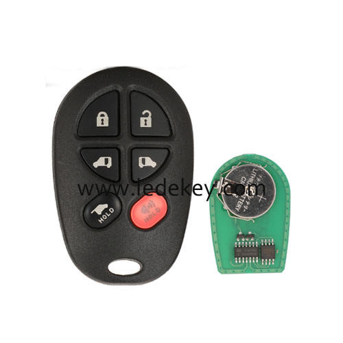 Toyota 6 button remote key 315Mhz FCC ID : GQ43VT20T For Toyota Sienna 2004-2013