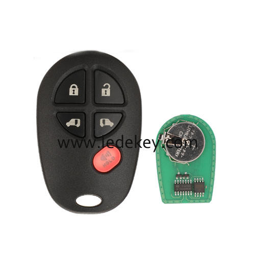 Toyota 5 button remote key 315Mhz FCC ID : GQ43VT20T For Toyota Sienna 2004-2013