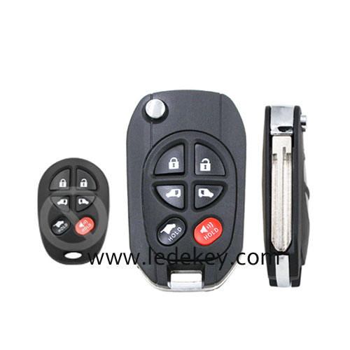Toyota 6 button Modified Flip Car Key Shell With TOY43 Blade