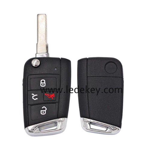 VW 4 button Smart Remote Car Key with HU66 blade ASK 433Mhz MQB AES Chip P/N: 5G6 959 752 BM For Volkswagen Golf GTI 2015-2020