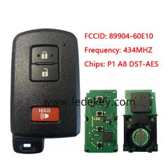 Toyota 3 button Smart Key 433Mhz P1 A8 DST-AES chip For Toyota Land Cruiser  P/N: 89904-60E10 Model BH1EK Keyless Go