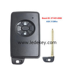 Toyota 3 button Smart Key 312Mhz For Toyota Corolla Auris Vanguard Premio Mark X Zio Board ID:271451-0500