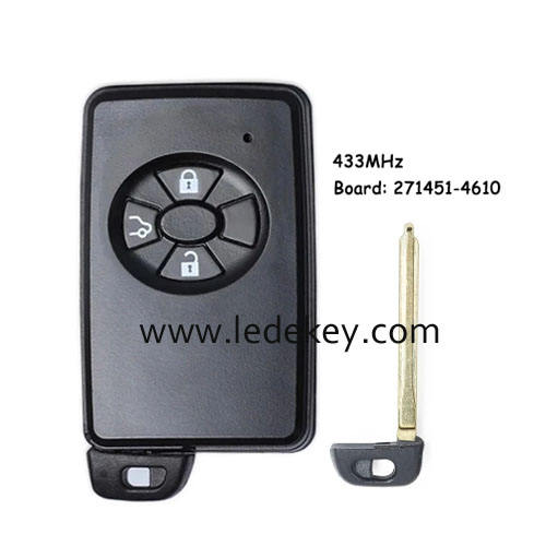 Toyota 3 button Smart Key 433Mhz For Toyota Corolla Mark Premio RAV4 Auris Board ID:271451-4610