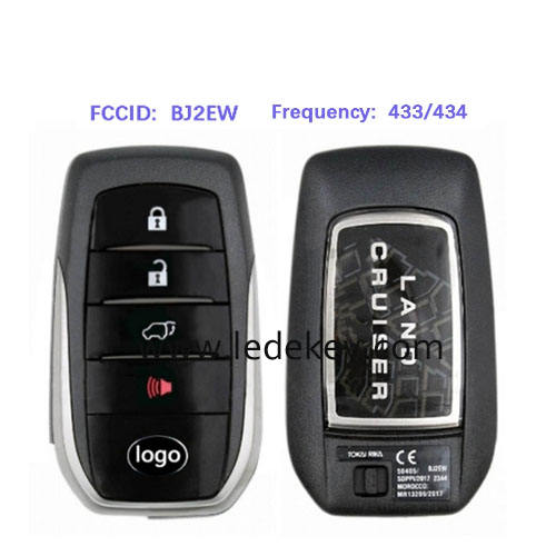 Toyota 4 button Smart Key 433Mhz PAGE1 8A Chip For Toyota Land Cruiser 2018 FCC ID:BJ2EW Board# 89904-60N20 89904-60N21 89904-60N70