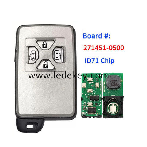 Toyota 4 button Smart Key 312Mhz ID71 chip For Toyota Alphard Estima Vellfire Board# 271451-0500 Keyless-Go