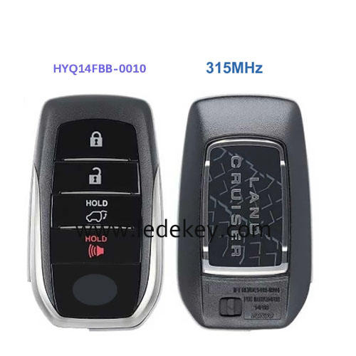 Toyota 4 button Smart Key 315Mhz For Toyota Land Cruiser 2020-2021  P/N: 89904-60X40 FCC ID: HYQ14FBB-0010