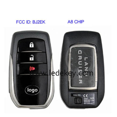 Toyota 3 button Smart Key 433Mhz P1 A8 DST-AES chip For Toyota Land Cruiser 2016+ P/N: 89904-60M40 FCC ID: BJ2EK