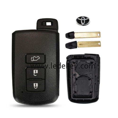 Toyota 3 button SUV smart key shell with blade
