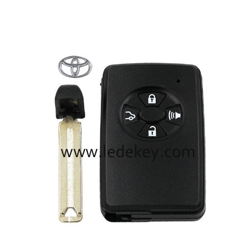 Toyota 4 button smart key shell with blade black color