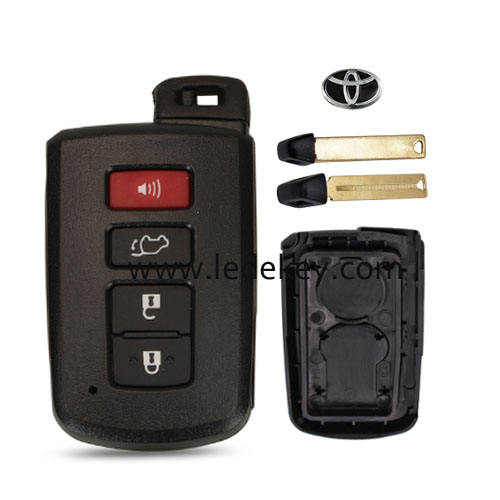 Toyota 3+1 button SUV smart key shell with blade