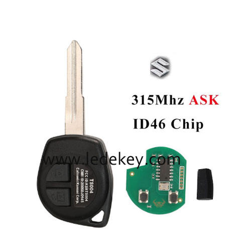 Suzuki 2 button SZ11 blade remote key with 315Mhz ASK ID46 chip For Suzuki Swift LIANA