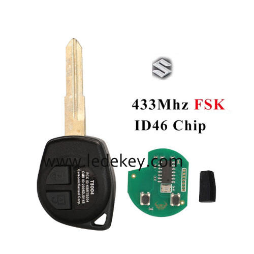 Suzuki 2 button SZ11R blade remote key with 433Mhz FSK ID46 chip For Suzuki Grand Vitara Swift SX4