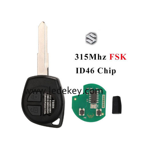 Suzuki 2 button HU133R blade remote key with 315Mhz FSK ID46 chip For Suzuki SWIFT SX4 LIANA ESCUDO Jimny