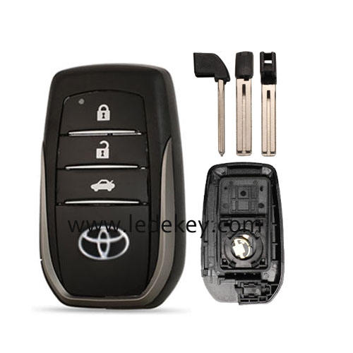Toyota 3 button smart key shell with blade with battery clamp （original car key replacment