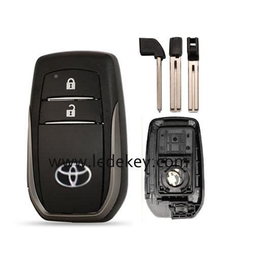 Toyota 2 button smart key shell with blade with battery clamp （original car key replacment）