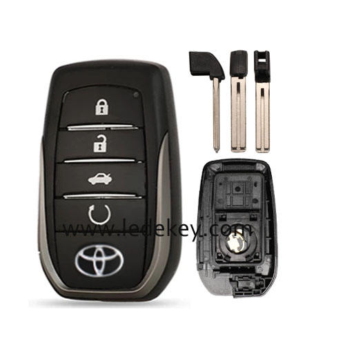 Toyota 4 button smart key shell with blade with battery clamp （original car key replacment）