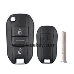Peugeot 2 button flip remote key FSK 433mhz ID46-PCF7941 chip (407/HU83 blade ) For Peugeot 208 2008 301 308 508 5008 RCZ Expert