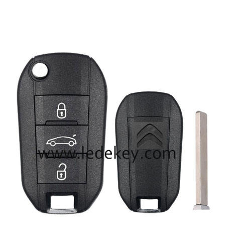 Citroen 3 button flip remote key FSK 433mhz ID46-PCF7941 chip (307/VA2 blade ) For Citroen C3 C4 C4L Cactus Hella C-Elysee Cactus