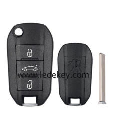 Peugeot 3 button flip remote key FSK 433mhz ID46-PCF7941 chip (307/VA2 blade ) For Peugeot 208 2008 301 308 508 5008 RCZ Expert