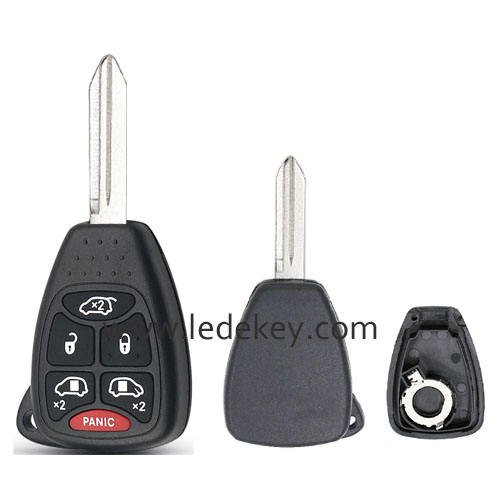 5+1 button Chrysler key shell NO LOGO with battery clamp