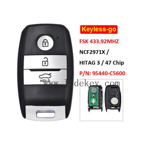Kia 3 button Keyless-go smart key 433MHz ID47 chip (PN: 95440-C5600) For Kia Sorento 2017-2019