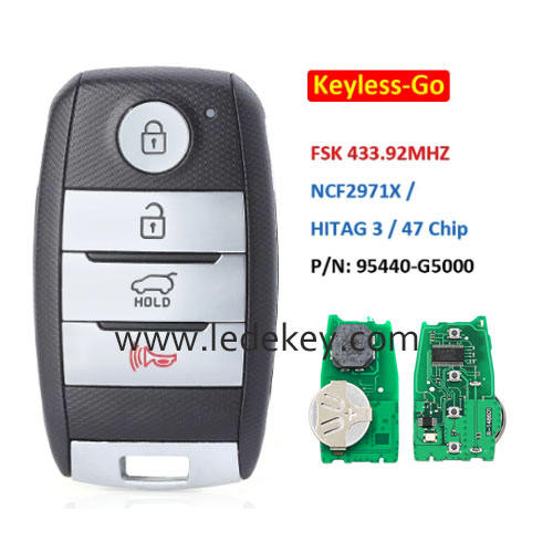 Kia 4 button Keyless-go smart key 433MHz ID47 chip (P/N: 95440-G5000 ) For Kia Niro 2016-2019