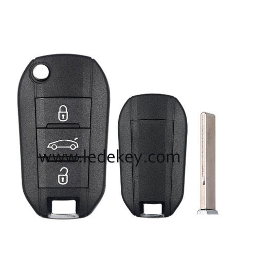 Citroen 3 button Model A flip remote key NO LOGO 433mhz HITAG AES 4A chip (HU83 blade ) For Citroen Aircross C3 C5 C6 Berlingo Dispatch